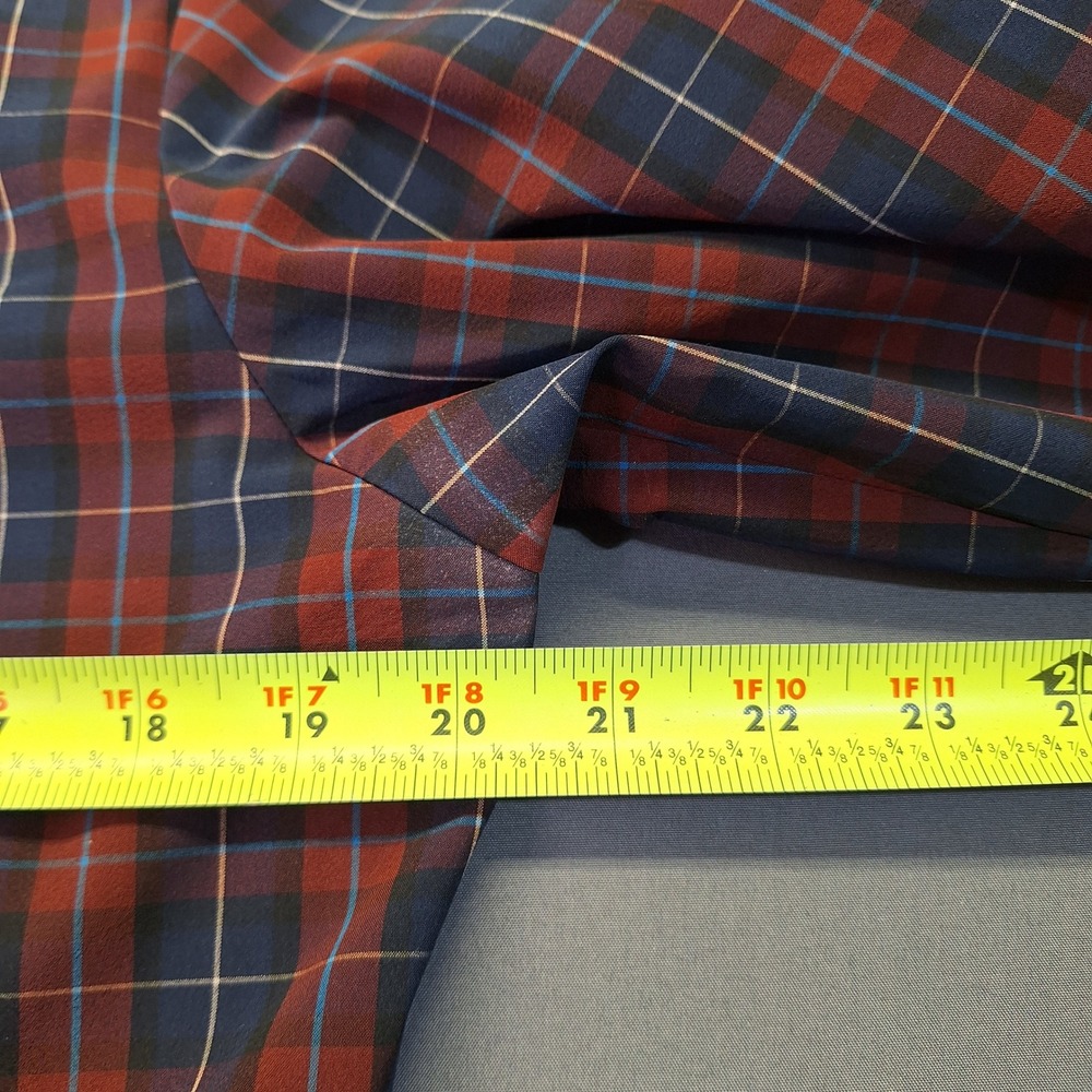 Mizzen+Main Leeward Dress Shirt Mens Small Trim Fit Red Navy Plaid - Picture 3 of 8